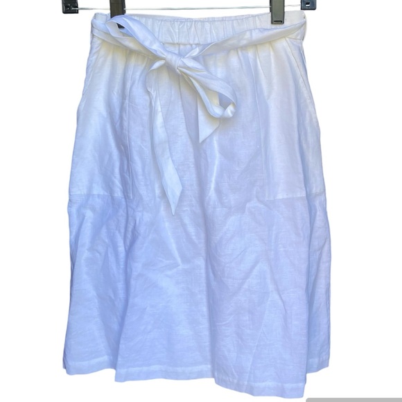 J. Crew Linen Bow Skirt White Size XXS NWT - Picture 5 of 14